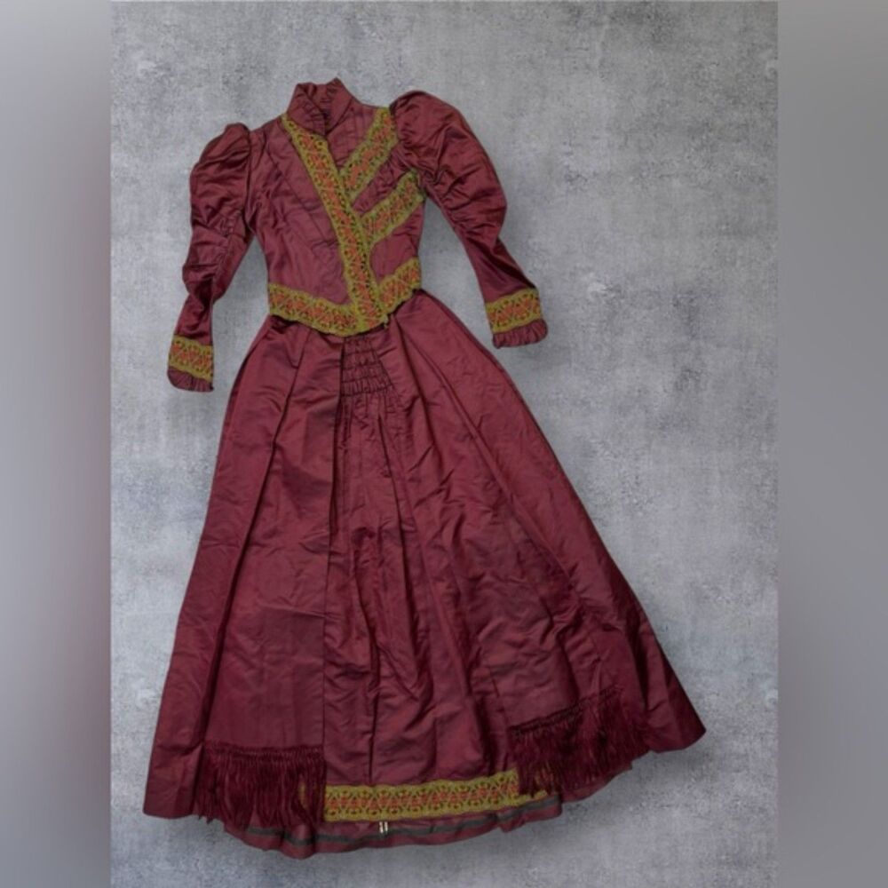 Victorian Silk & Satin Afternoon Dress